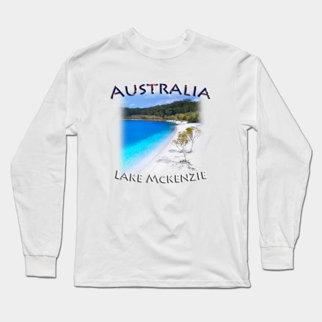 Australia, Queensland - Lake McKenzie Long Sleeve T-Shirt by TouristMerch